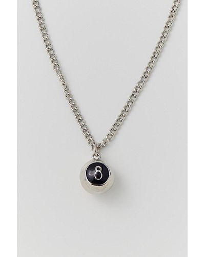 Urban Outfitters 8-Ball Stainless Steel Pendant Necklace - Blue
