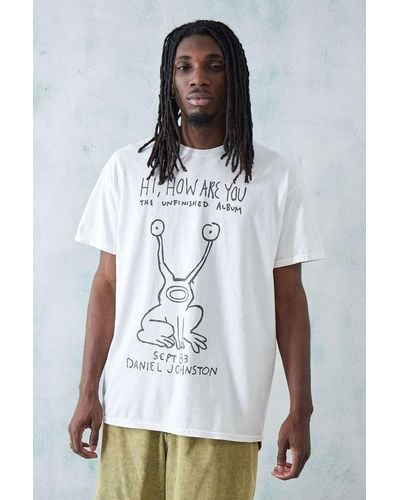 Urban Outfitters Uo - t-shirt "how are you" in mit grafik von daniel johnston - Weiß