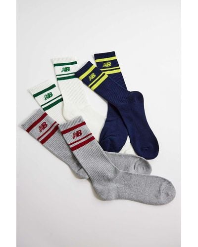 New Balance Multi Hoop Socks 3-pack L At Urban Outfitters - Blue