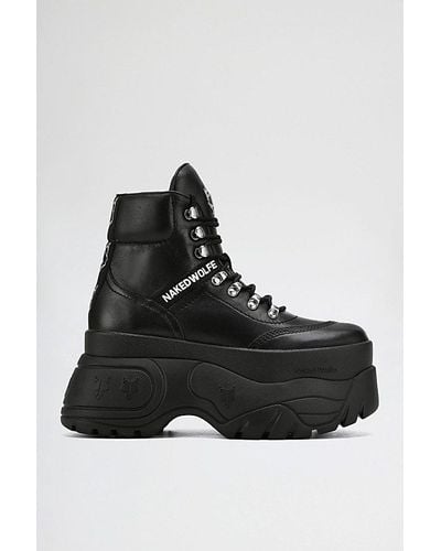 Naked Wolfe Spike Platform Sneaker Boot - Black