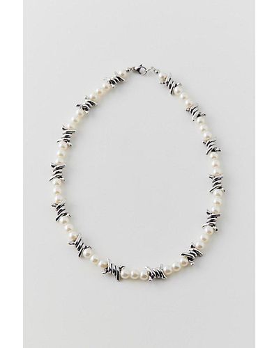 Urban Outfitters Barbed Wire Necklace - White