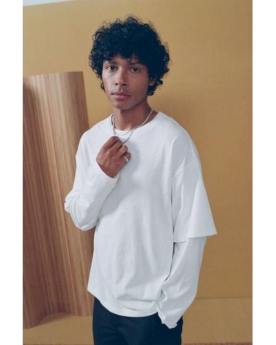 Standard Cloth Lightweight Double Layered Long Sleeve Tee - White