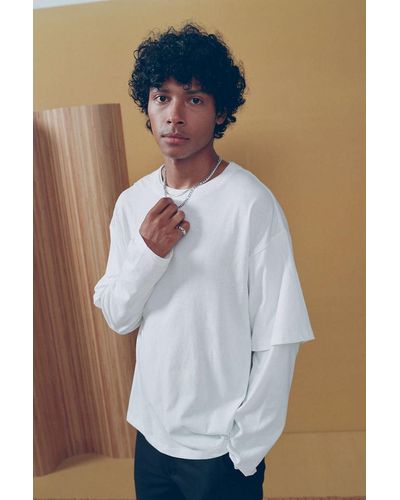 Standard Cloth Lightweight Double Layered Long Sleeve Tee - White