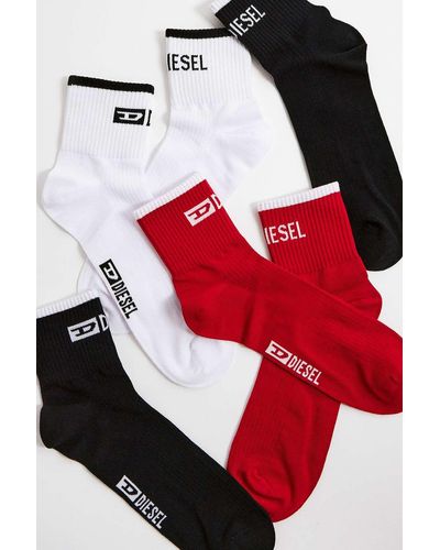 DIESEL Socks 3-pack At Urban Outfitters - Red