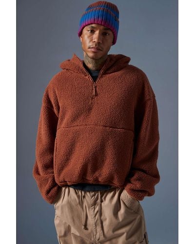 Standard Cloth Hyperbaric Cozy Fleece Zip Hoodie Sweatshirt - Brown