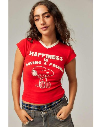 Urban Outfitters Uo Snoopy Baby T-shirt - Red