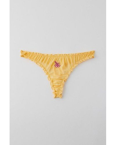 Out From Under Sweet Nothings Embroidered Thong - Orange