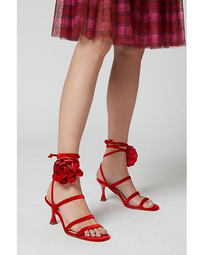 Urban Outfitters Uo Peyton Strappy Heel - Red