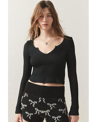 Out From Under Lias Notch Neck Top - Black