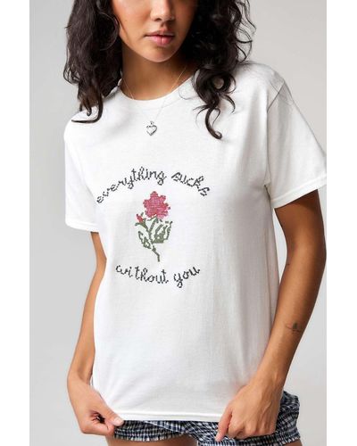 Urban Outfitters Uo Everything Sucks Without You T-shirt - White