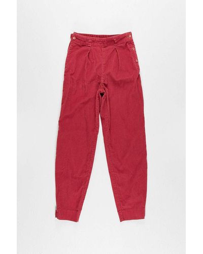 Urban Renewal One-of-a-kind Benetton Corduroy Slim Trousers Pant - Red