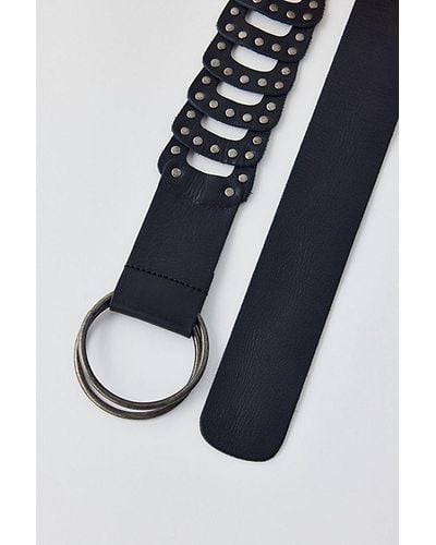 Urban Outfitters Open Loop Studded Leather Belt - Blue