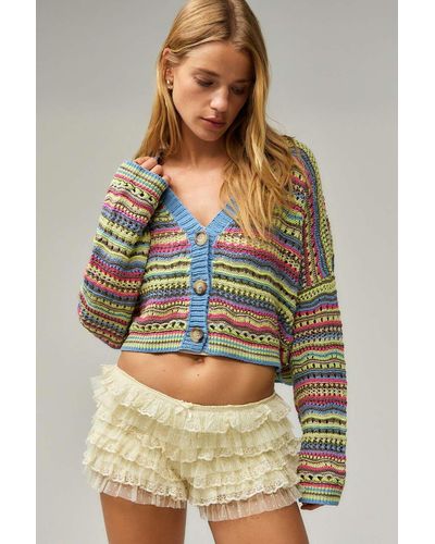 Urban Outfitters Uo Open Stitch Cardigan - Blue