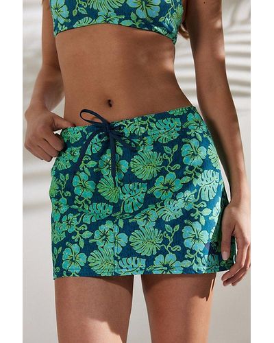 Roxy X Out From Under Printed Board Skirt - Green