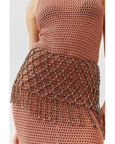 Urban Outfitters Calliope Beaded Skirt - Brown