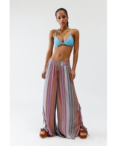 Out From Under Tied Up Gauze Wide Leg Pant - Multicolor