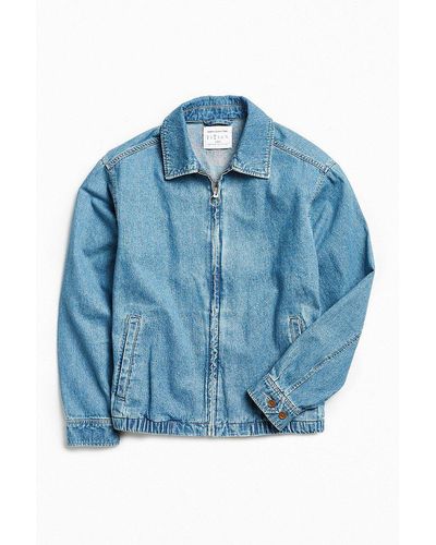 Urban Outfitters Uo Denim Harrington Jacket - Blue