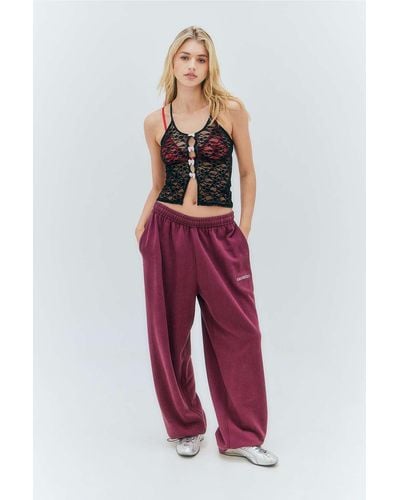 Urban Outfitters Uo - camisole "mae" mit spitze und schleife - Rot