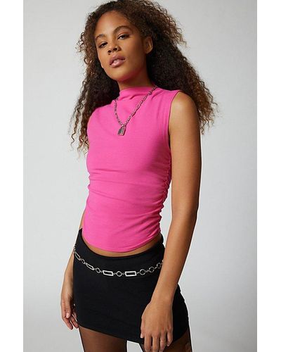 Silence + Noise Maeve Ruched Tank Top - Pink