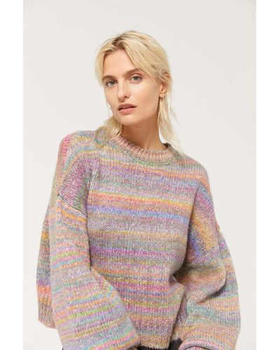 Urban Outfitters Uo Agatha Balloon Sleeve Sweater - Multicolor
