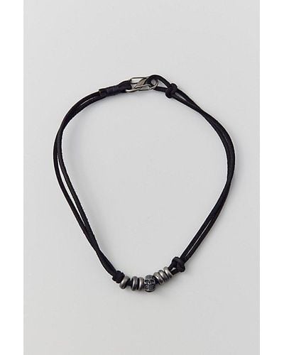 Urban Outfitters Skull Cord Necklace - Metallic