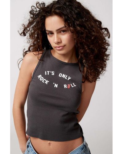 Urban Outfitters It's Only Rock And Roll Rolling Stones Tank Top - Black