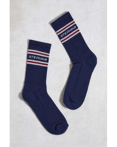 iets frans... Navy Hoop Socks - Blue