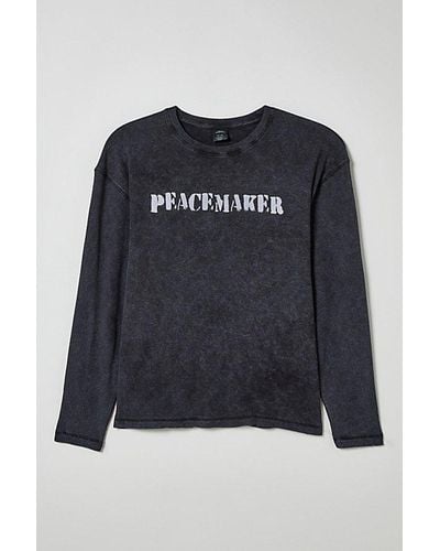 Urban Outfitters Uo Peacemaker Thermal Long Sleeve Tee - Black