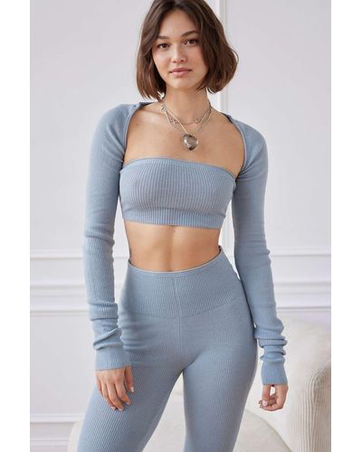 Out From Under Jessie Tube Top & Shrug Set - Blue
