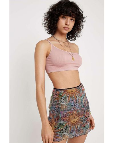 Urban Outfitters Uo '90s Celestial Sun Print Mesh Mini Skirt - Multicolour