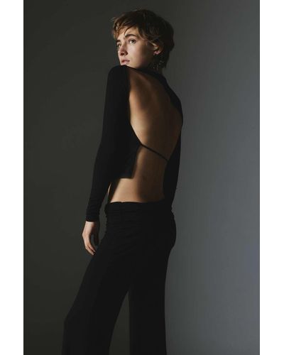 Silence + Noise Silence + Noise Kali Open-back Top In Black,at Urban Outfitters