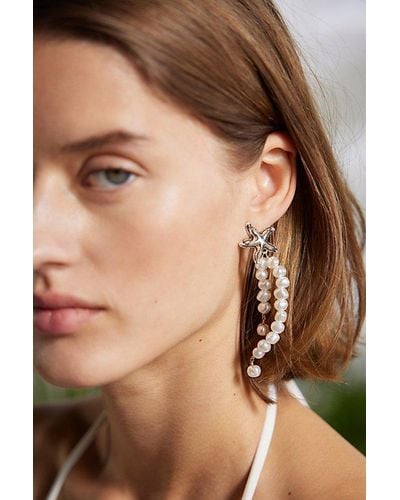 Urban Outfitters Beachy Pearl Mismatched Earring - Brown