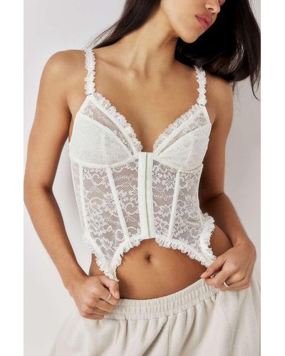 Out From Under Aurora Lace Corset - White