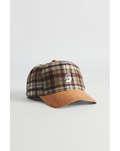 Standard Cloth Check Pattern Baseball Hat - Natural