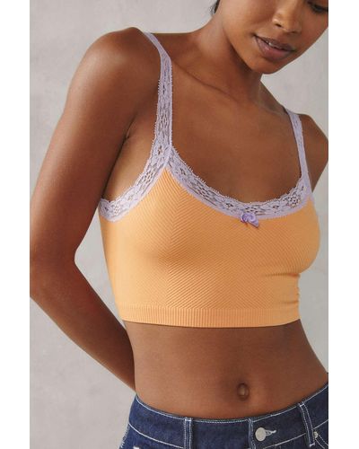 Out From Under So Sweet Lace Seamless Bra Top - Brown