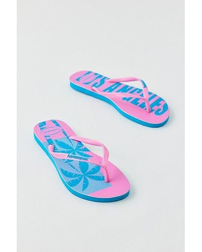 Havaianas Printed Slim Flip Flop Sandal - Blue