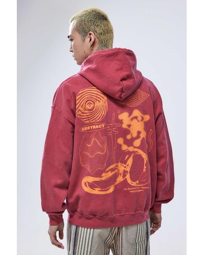 Urban Outfitters Uo Red Abstract Hoodie