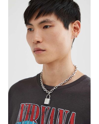 Urban Outfitters Lock Chain Necklace - White
