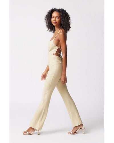 Urban Outfitters Uo Chandler Linen Strappy-back Jumpsuit - Natural
