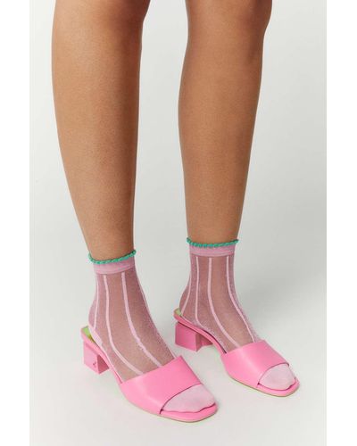 Happy Socks Lily Sheer Ankle Sock - Pink
