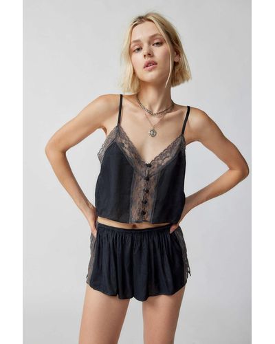 Out From Under Hit Snooze Lace Cami & Short Set - Black