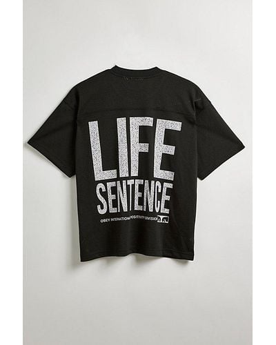 Obey Uo Exclusive Life Sentence Mesh Tee - Black