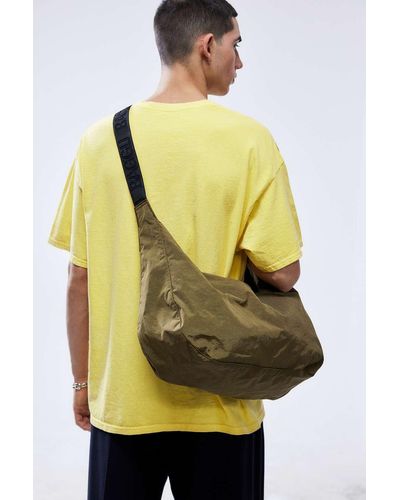 BAGGU Khaki Large Nylon Crescent Bag - Yellow