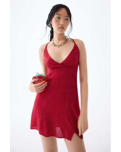 Kimchi Blue Hana Strappy-back Halter Mini Dress - Red