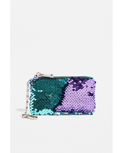 Urban Outfitters Uo Sequin Clip-on Pouch - Purple
