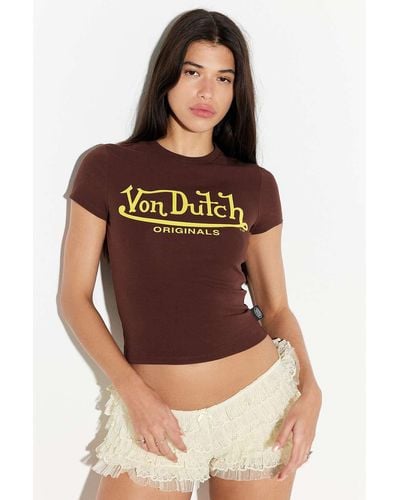 Von Dutch Logo Baby T-shirt - Brown