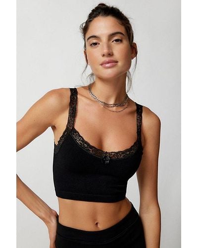Out From Under So Sweet Lace Seamless Soft Bra Top - Black