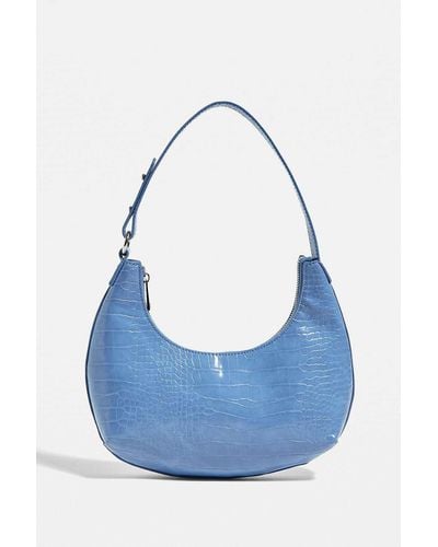 Urban Outfitters Uo Faux Croc Shoulder Bag - Blue