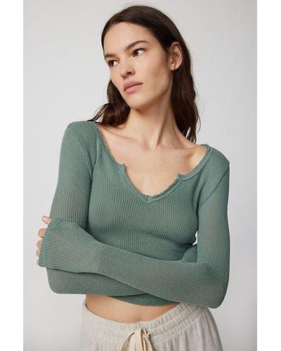 Out From Under Lias Notch Neck Top - Green