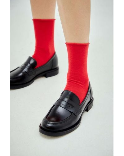 Out From Under Clean Roll Top Sports Socks - Red